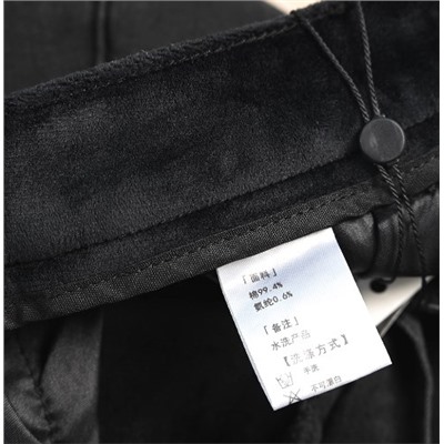 Повседневные брюки из денима plus из утолщенного стираного бархата с высокой талией