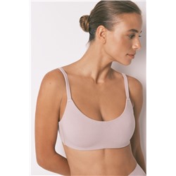 Sujetador tipo top algodón beige