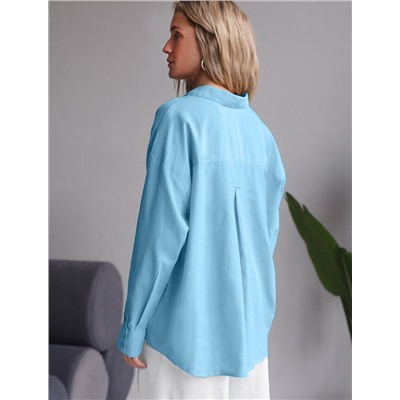 Блузка свободная с карманом из 100% хлопка