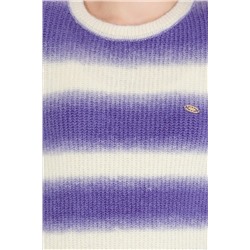 Kadın Lila Bisiklet Yaka Kazak