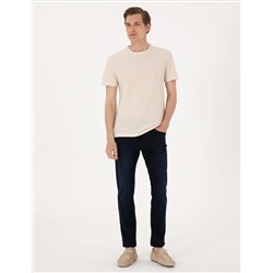 Koyu Lacivert Slim Fit Jean Pantolon