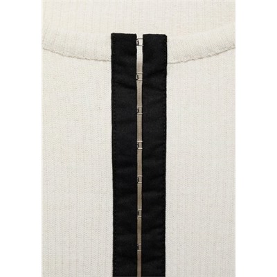 Cárdigan algodón cierre contraste