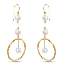 Серьги (жемчуг белый; покрытие золото), Есть комплект