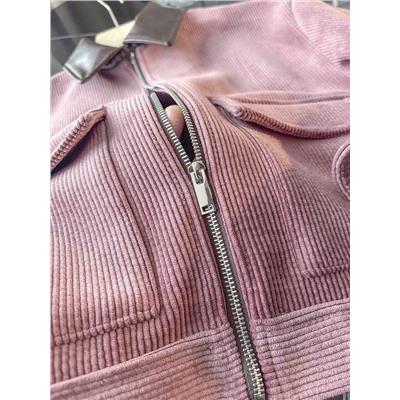 Женская вельветовая куртка с воротником из искусственной кожи ЗАР*А