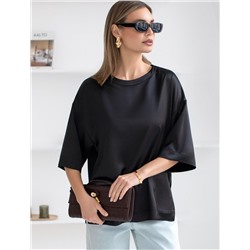 Блузка свободная из струящегося плотного сатина