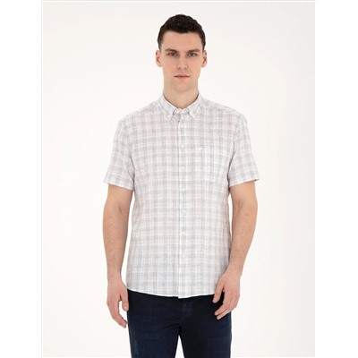 Yeşil Regular Fit Kısa Kollu Gömlek