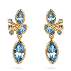 Серьги Эйва (кристаллы SW аквамарин; покрытие золото), Есть комплект