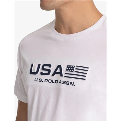 USA EMBOSSED PRINT JERSEY T-SHIRT