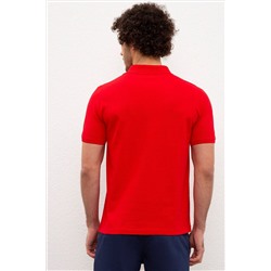 Erkek Kırmızı Basic Polo Yaka Tişört
