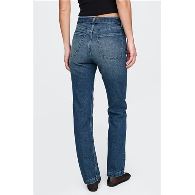 High Rise Belted '90s Slim Straight Jeans