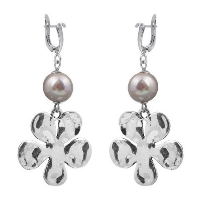 Серьги (Майорка 12мм шампань; покрытие родий)