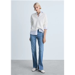 Jeans rectos tiro medio aberturas