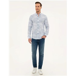Mavi Slim Fit Uzun Kollu Gömlek