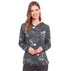 Damen Sweatshirt mit Blumen-Allover