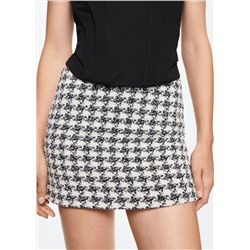 Minifalda tweed algodón