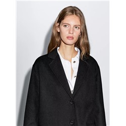 Abrigo largo mezcla lana