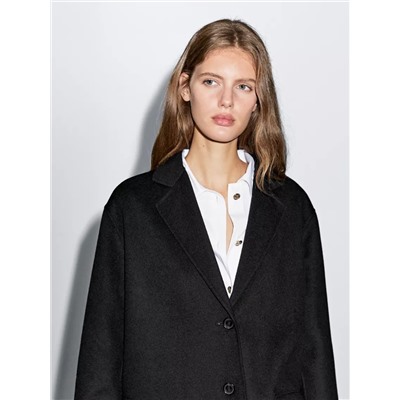 Abrigo largo mezcla lana