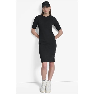 BODYCON DRESS WITH LOGO TAPING
