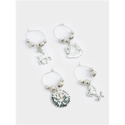 Подвеска для бокала, 4 шт, металл/стразы, Аттрибуты Нового года, Horse