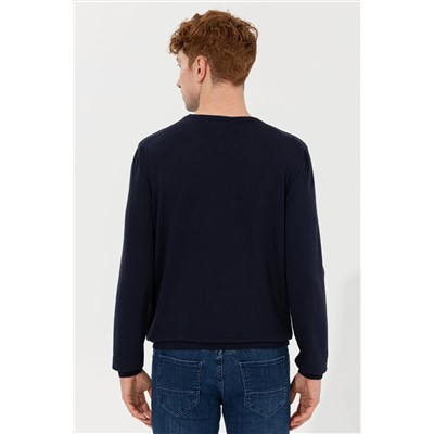 Erkek Lacivert Basic Kazak