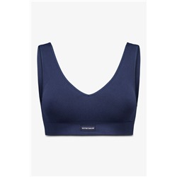 Top sin costuras LOVELY canalé azul oscuro