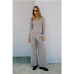 TWILL TROUSERS WITH BUTTONS