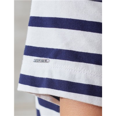 Футболка в горизонтальную полоску из премиального хлопка с эластаном