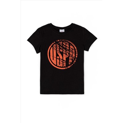 Çocuk Siyah Bisiklet Yaka Tişört