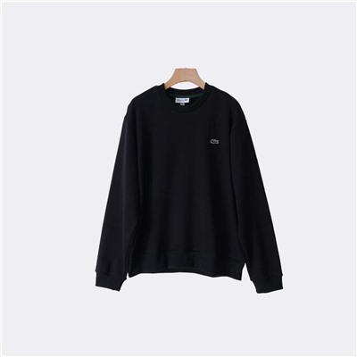 Универсальный хлопковый свитшот черного цвета ЛАКОСТ*Е