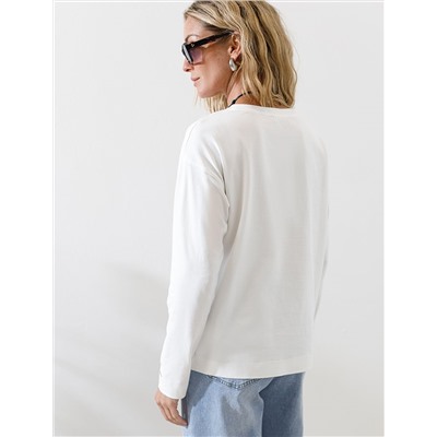 Базовый лонгслив из премиального хлопка с эластаном