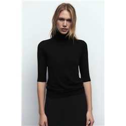 Трикотажное  удлиненное платье с высокой горловиной ZAR*A  мягкий эластичный трикотаж с ворсом