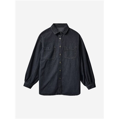 Женская свободная джинсовая рубашка