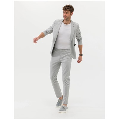 Gri Ekstra Slim Fit Spor Takım Elbise