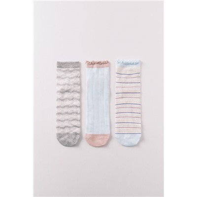 Pack 3 calcetines cortos estampados variados y lurex