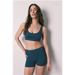 Top liso sin costuras azul