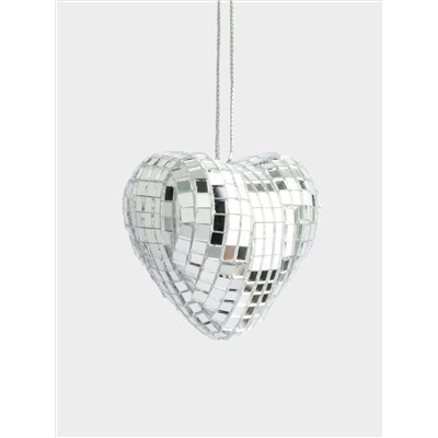 Игрушка елочная, 3х5 см, пенопласт/стекло, Сердце, Event