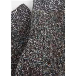 Kurze Socken in Rippstrick mit Wolle und Glitzergarn
