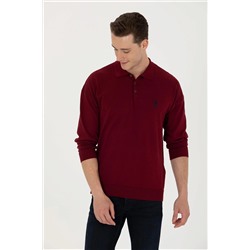 Erkek Bordo Basic Kazak