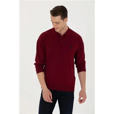 Erkek Bordo Basic Kazak