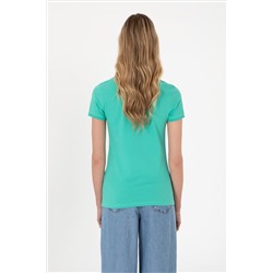 Kadın Mint Basic Polo Yaka Tişört