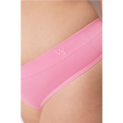 Tanga ancha canalé sin costuras coral