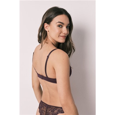 Sujetador clásico relleno encaje morado BEAUTIFUL