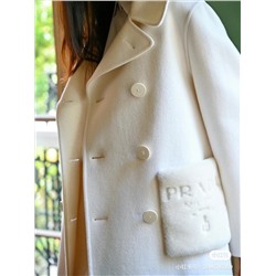 Распродажа Настоятельно рекомендуем серию ранней осени и зимы 2023 года Пра* кашемировое пальто средней длины с лацканами, карманы из шерстяного меха, карман с надписью с логотипом, два цвета