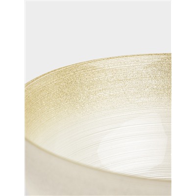 Ваза для фруктов, 24х18 см, на ножке, стекло, молочная/шампань, Marbella