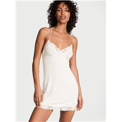 Victoria's Secret Ribbed Modal & Lace Cross-Back Slip Dress