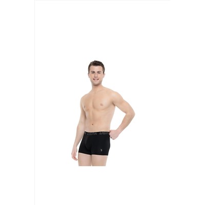 U.S. Polo Assn. U.S. Polo Assn. Erkek Siyah - Antrasit -Baskılı 3 lü Kutulu Boxer - Çoklu Renk - BATDN80D49Y6T
