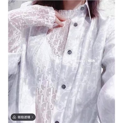 Прозрачная ажурная блузка с длинным рукавом  Christia*n Dio*r