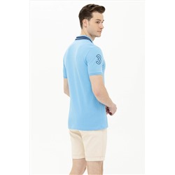 Erkek Turkuaz Basic Polo Yaka Tişört