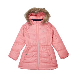 Tommy Hilfiger Kids Chevron Puffer Jacket with Faux Fur Hood (Big Kids)