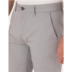 Gri Slim Fit Dokuma Şort